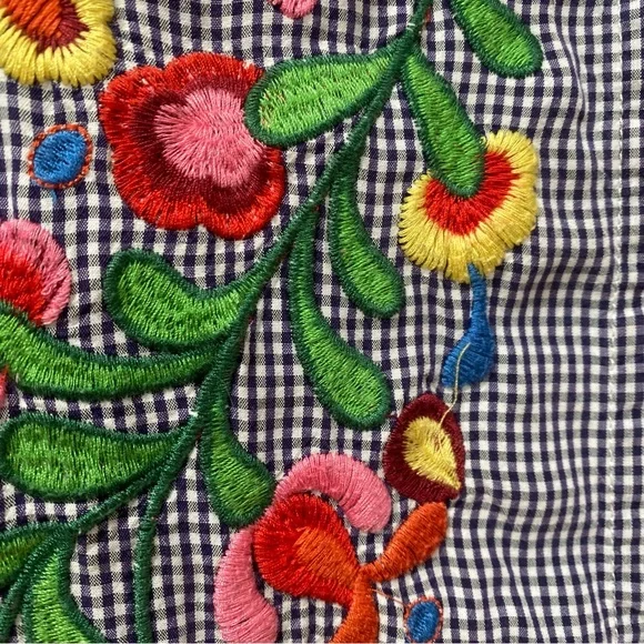 Western Embroidered Floral Checked Shirt size 1X - Picture 2 of 7